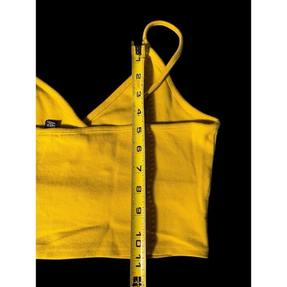 Mossimo Sports Bra VTG 90s Y2K Tube Tank Top yellow cotton Stretch size M VTG - Picture 5 of 14